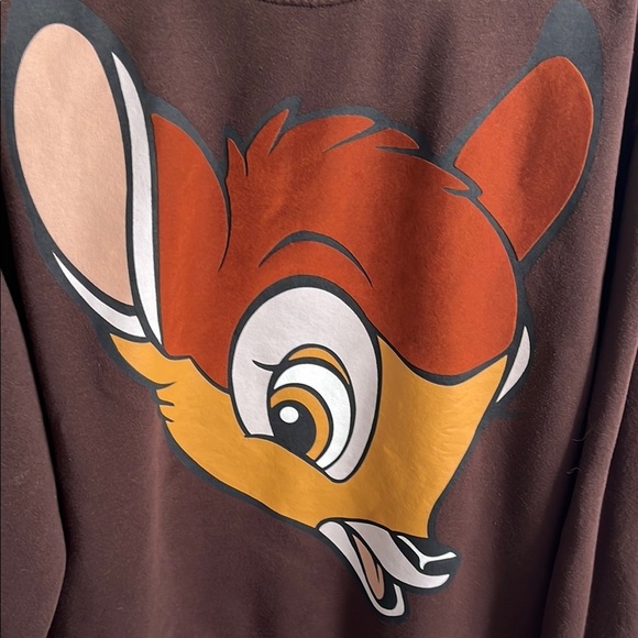 ZARA DISNEY CLASSICS Bambi Brown Crew Neck Sweatshirt, Size L - Picture 2 of 7